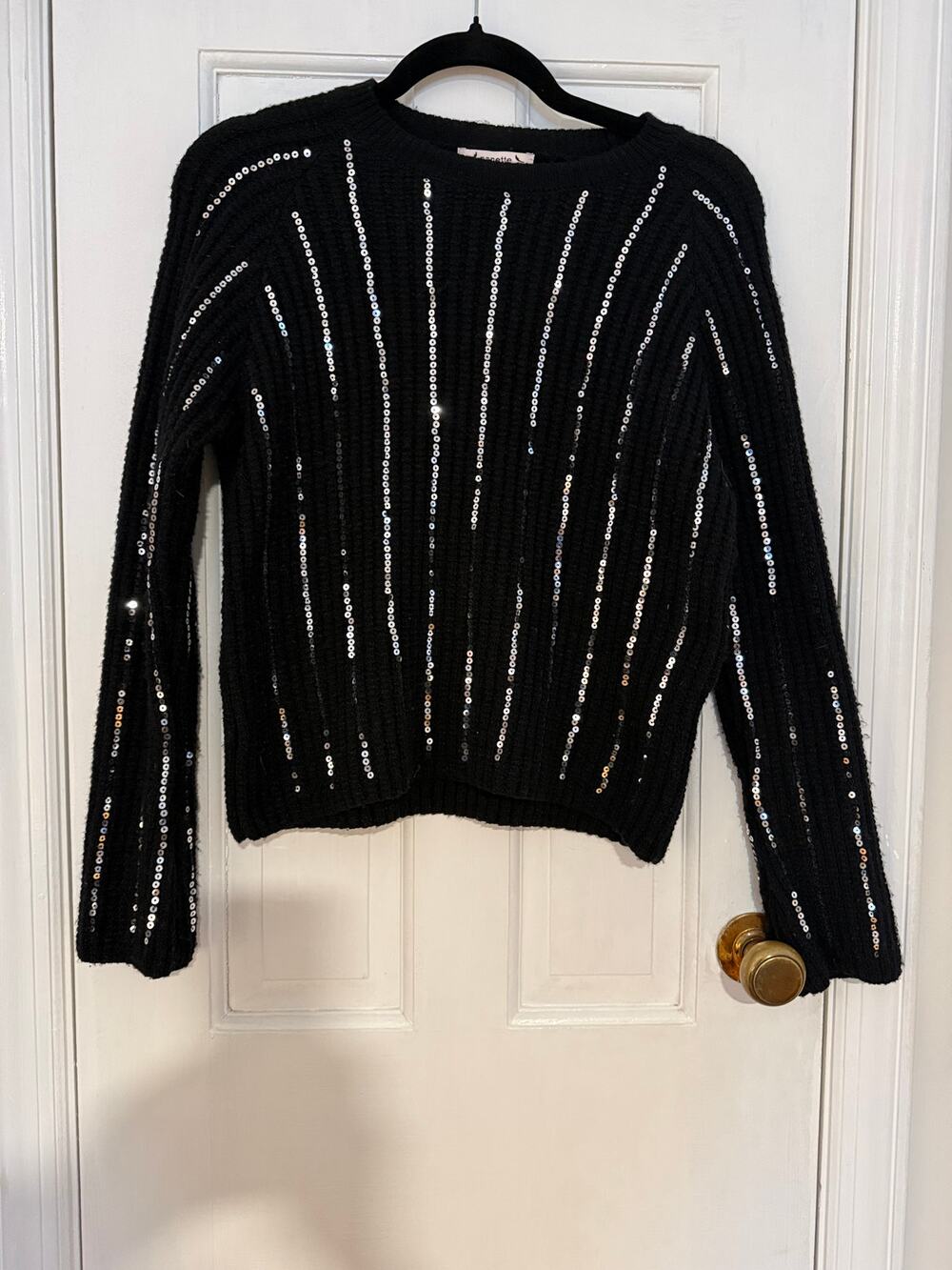 Nannette Lepore Sequined Black Sweater - Medium - Good Condition